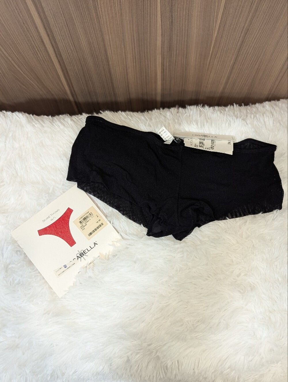 NWT 2Pc Cosabella Soirée Set Thong M/L & Hotpant Large Black Red